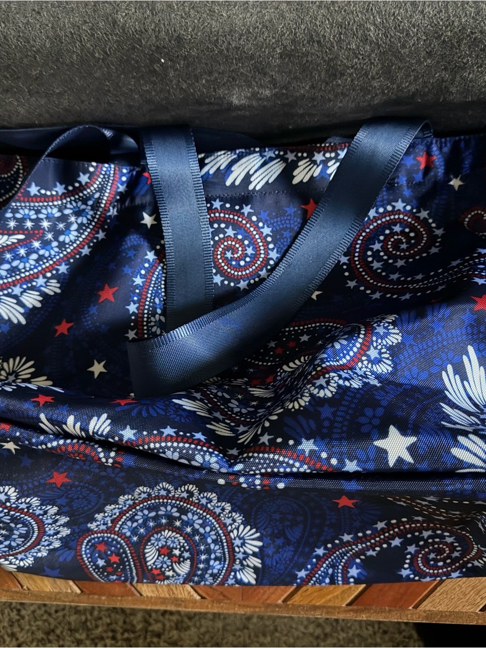 Navy Vera Bradley Paisley Star-Print Tote Bag -